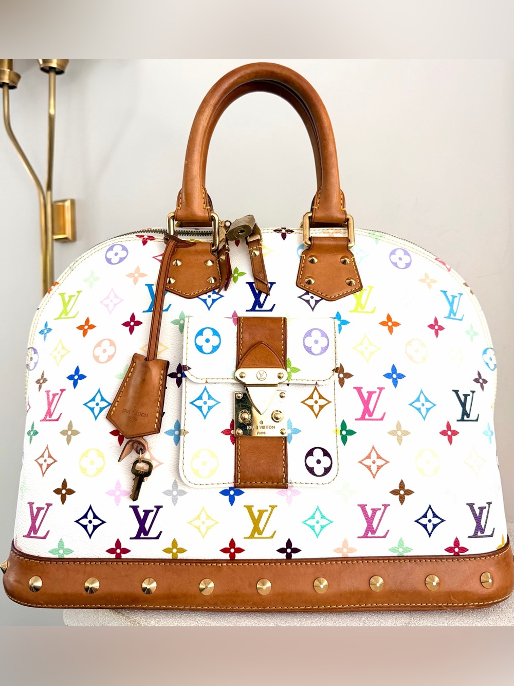 LOUIS VUITTON Multicolore Alma GM Murakami White M40441